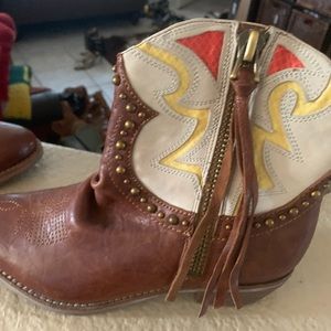 Sam Edelman booties w fringe and studs